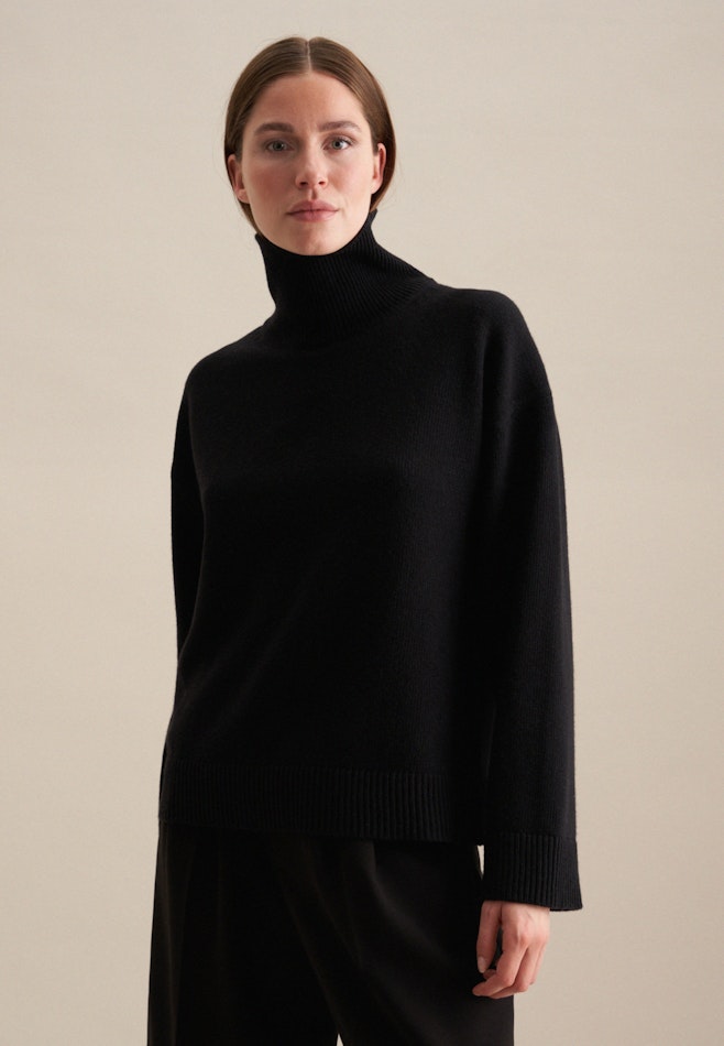 Polo neck Pullover in Black | Seidensticker online shop