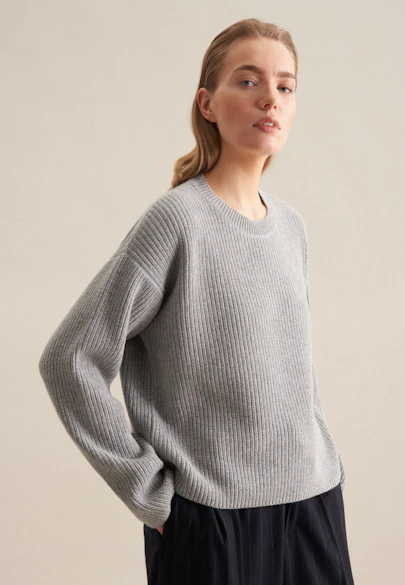 Oversized Pullover Uni in Grau |  Seidensticker Onlineshop