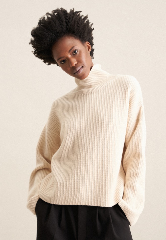 Polo neck Pullover in Ecru | Seidensticker online shop