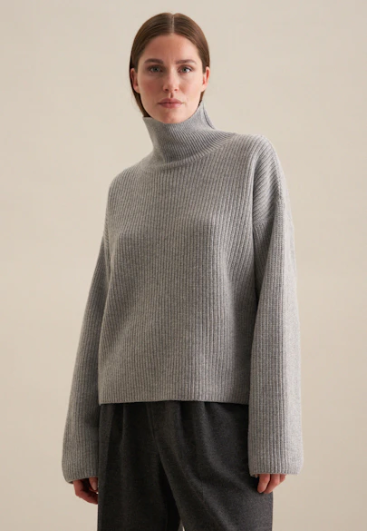 Oversized Pullover Uni in Grau |  Seidensticker Onlineshop
