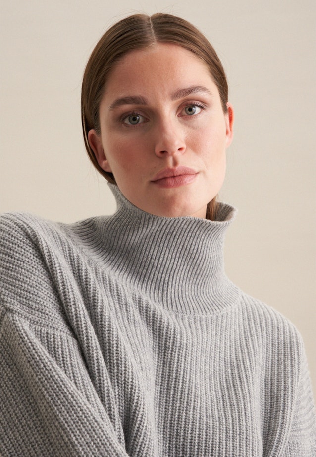 Polo neck Pullover in Grey |  Seidensticker Onlineshop