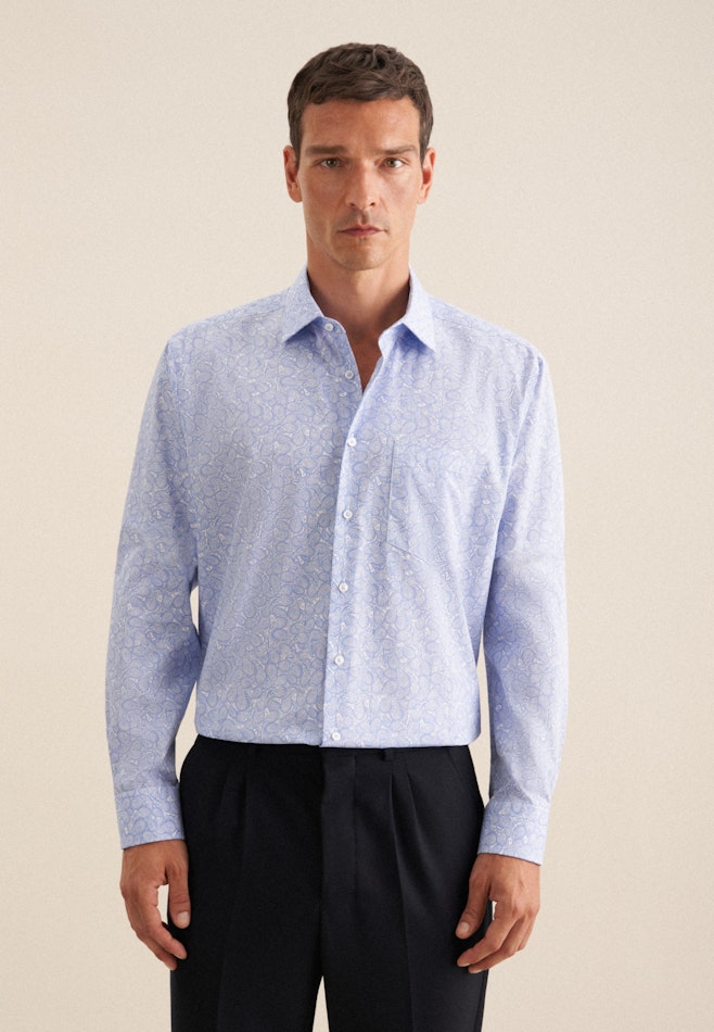 Chemise Business Regular Popeline Col Kent dans Bleu Clair | Boutique en ligne Seidensticker