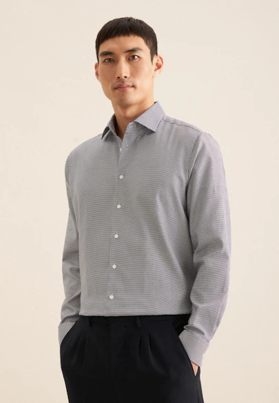 Regular Chemise d'affaires Pepita in Bleu Foncé |  Seidensticker Onlineshop