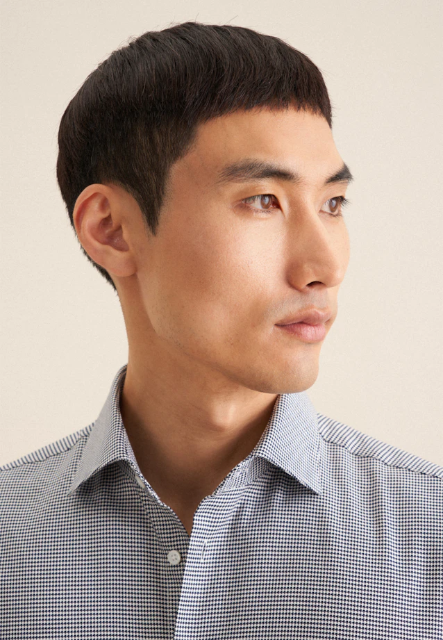 Regular Business shirt Pepita in Dark Blue |  Seidensticker Onlineshop