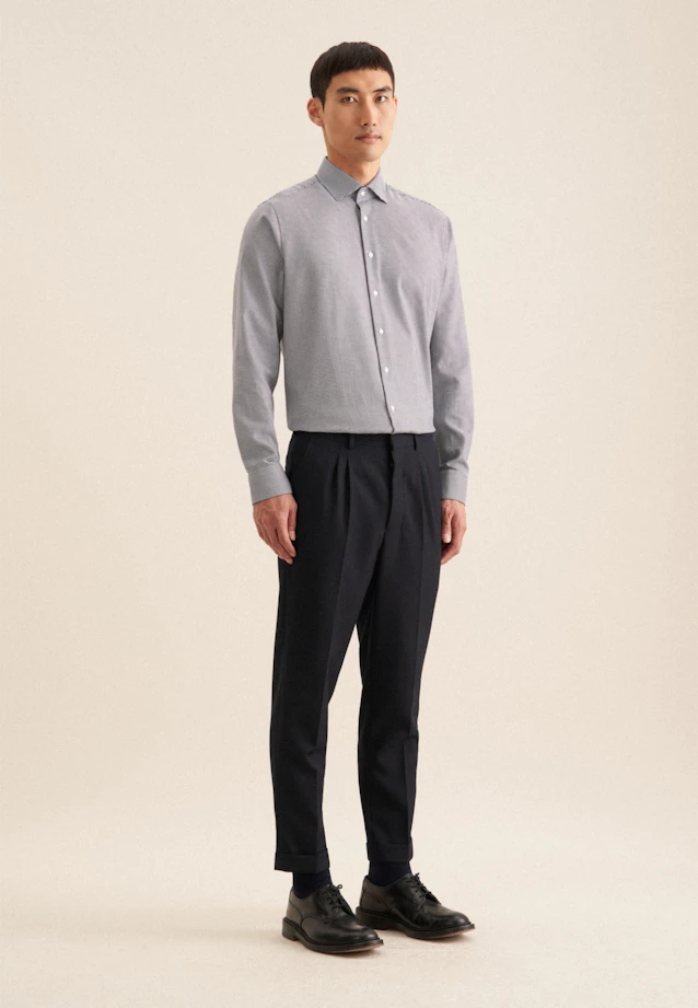 Regular Business shirt Pepita in Dark Blue |  Seidensticker Onlineshop