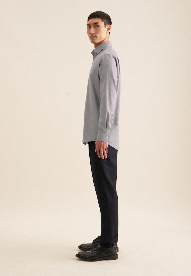 Easy-iron Satin Business Shirt in Regular with Kent-Collar in Dark Blue |  Seidensticker Onlineshop