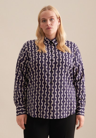 Hemdbluse Druck in Lila |  Seidensticker Onlineshop