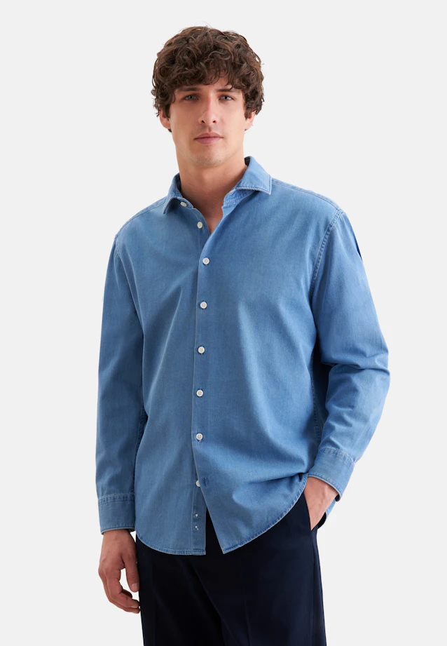 Regular Chemise en jean Denim in Bleu Moyen |  Seidensticker Onlineshop