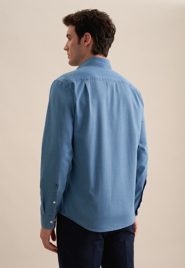 Collar Denim shirt in Medium Blue |  Seidensticker Onlineshop