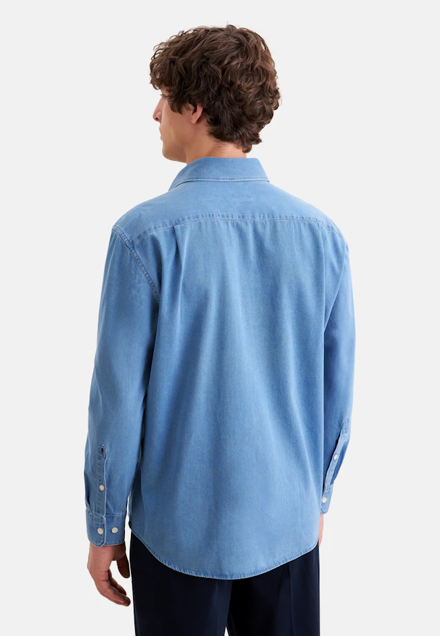 Regular Denim shirt Denim in Medium Blue |  Seidensticker Onlineshop