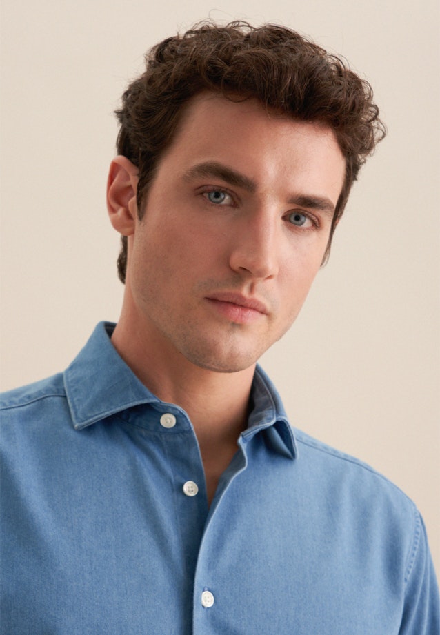 Regular Denimhemd Denim in Mittelblau |  Seidensticker Onlineshop