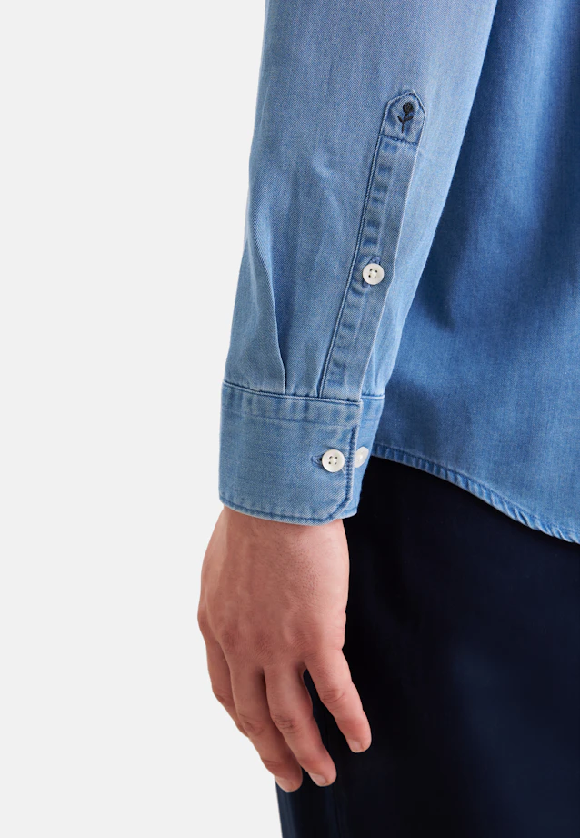 Regular Chemise en jean Denim in Bleu Moyen |  Seidensticker Onlineshop