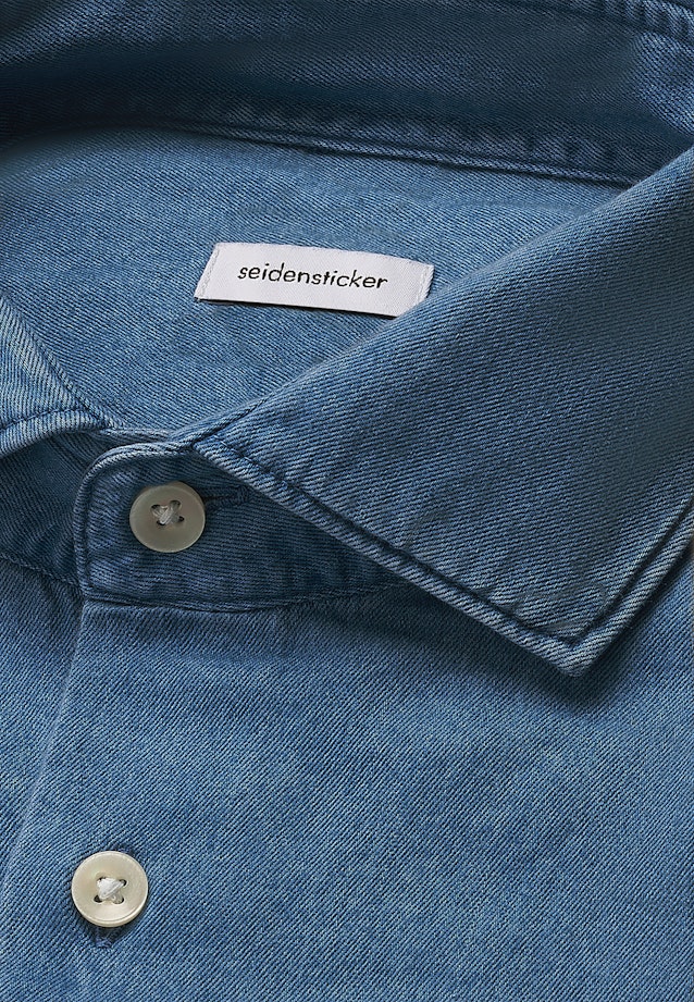 Regular Casual Hemd, Denimhemd Denim in Bleu Moyen |  Seidensticker Onlineshop
