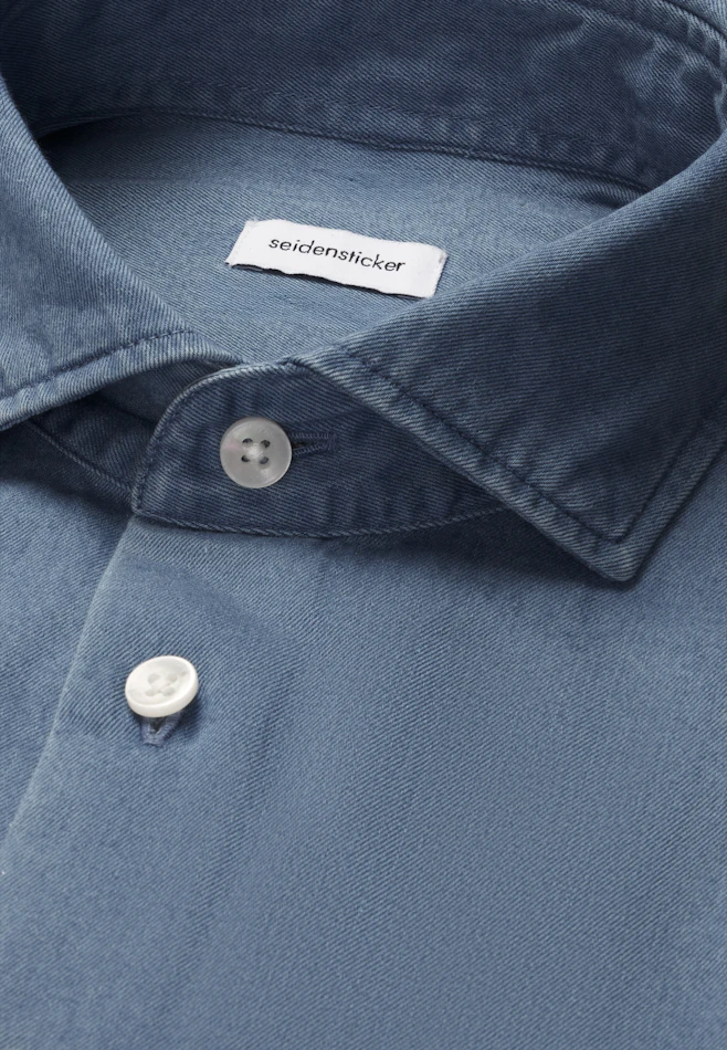 Regular Denimhemd Denim in Mittelblau | Seidensticker Onlineshop