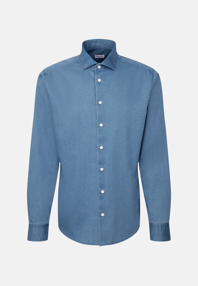 Regular Casual Hemd, Denimhemd Denim in Bleu Moyen |  Seidensticker Onlineshop