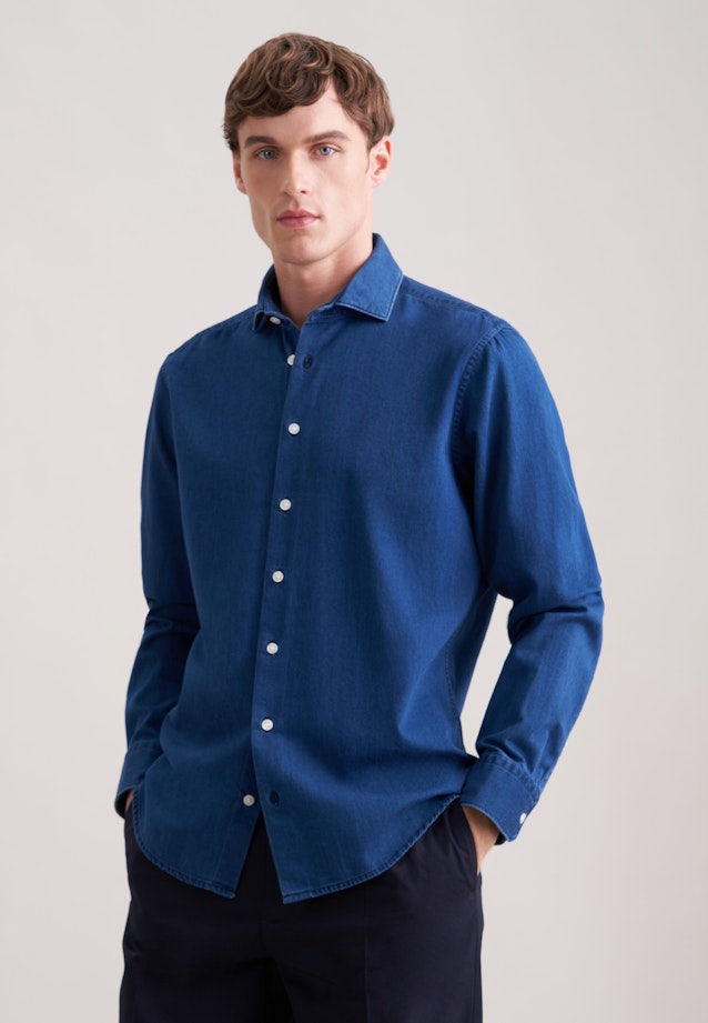 Regular Denimhemd Denim in Denim Dark Blue |  Seidensticker Onlineshop