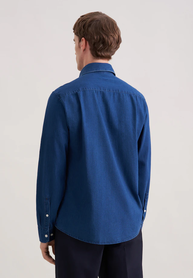 Regular Chemise en jean Denim in Bleu Foncé |  Seidensticker Onlineshop