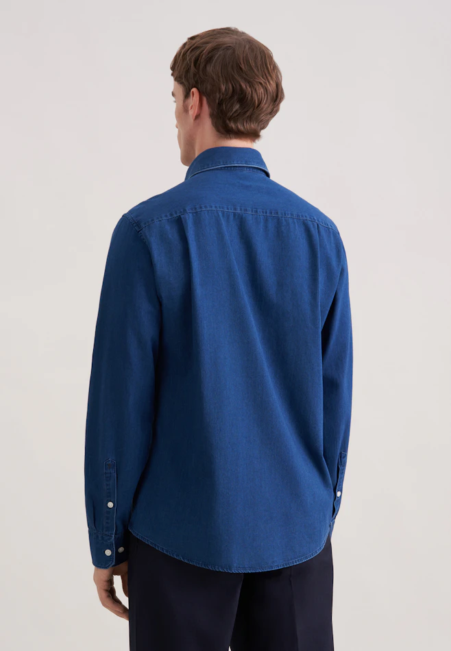 Regular Denimhemd Denim in Dunkelblau | Seidensticker Onlineshop