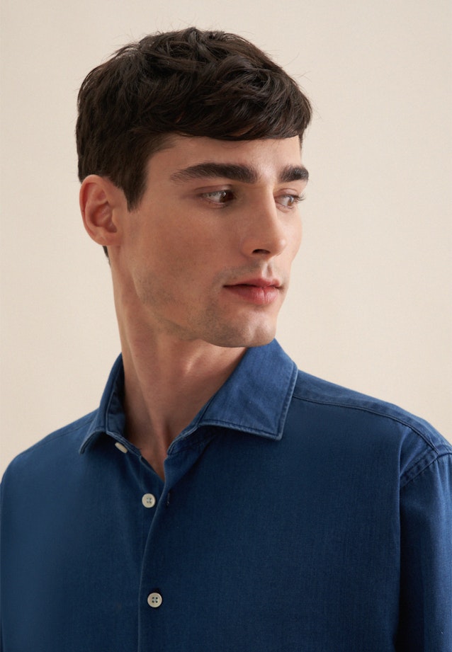 Regular Casual Hemd, Denimhemd Denim in Bleu Foncé |  Seidensticker Onlineshop