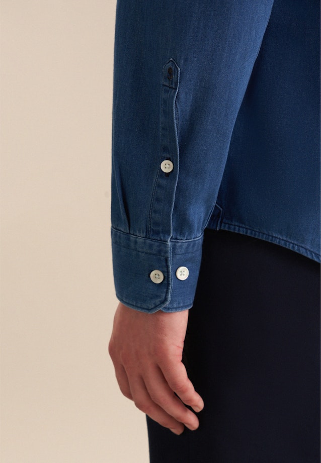 Collar Denim shirt in Dark Blue |  Seidensticker Onlineshop