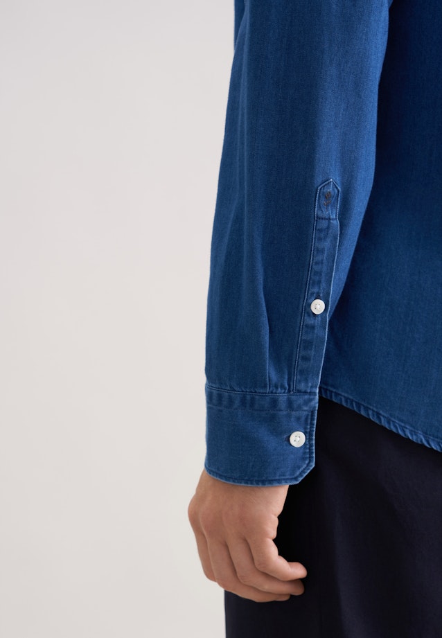 Regular Denimhemd Denim in Dunkelblau |  Seidensticker Onlineshop