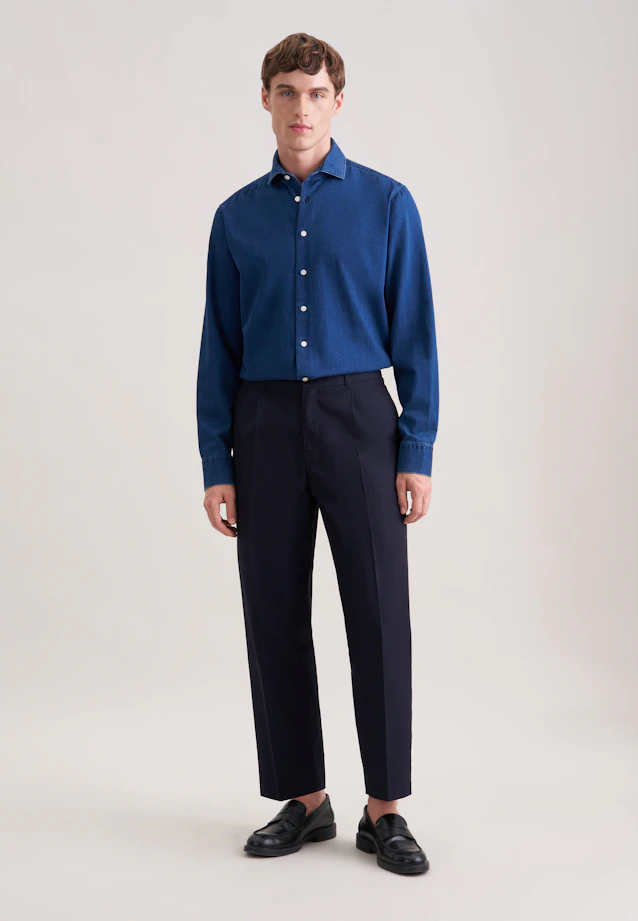 Regular Chemise en jean Denim in Bleu Foncé |  Seidensticker Onlineshop