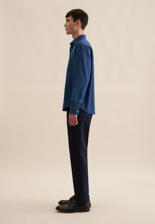 Regular Casual Hemd, Denimhemd Denim in Bleu Foncé |  Seidensticker Onlineshop