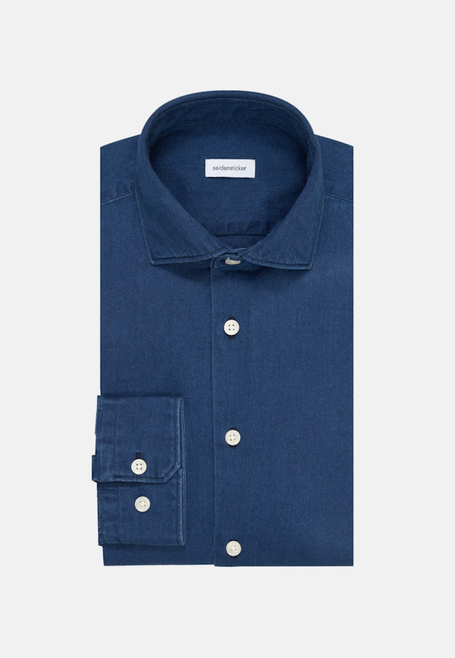 Chemise En Jean Regular Manche Longue Sémi-Classique in Bleu Foncé |  Seidensticker Onlineshop