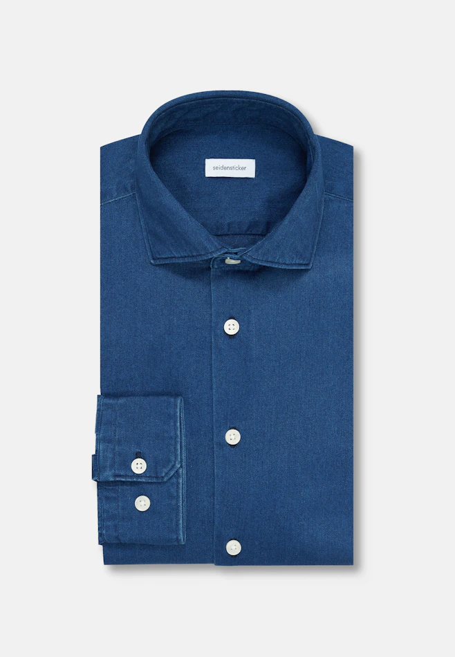 Regular Chemise en jean Denim dans Bleu Foncé | Boutique en ligne Seidensticker