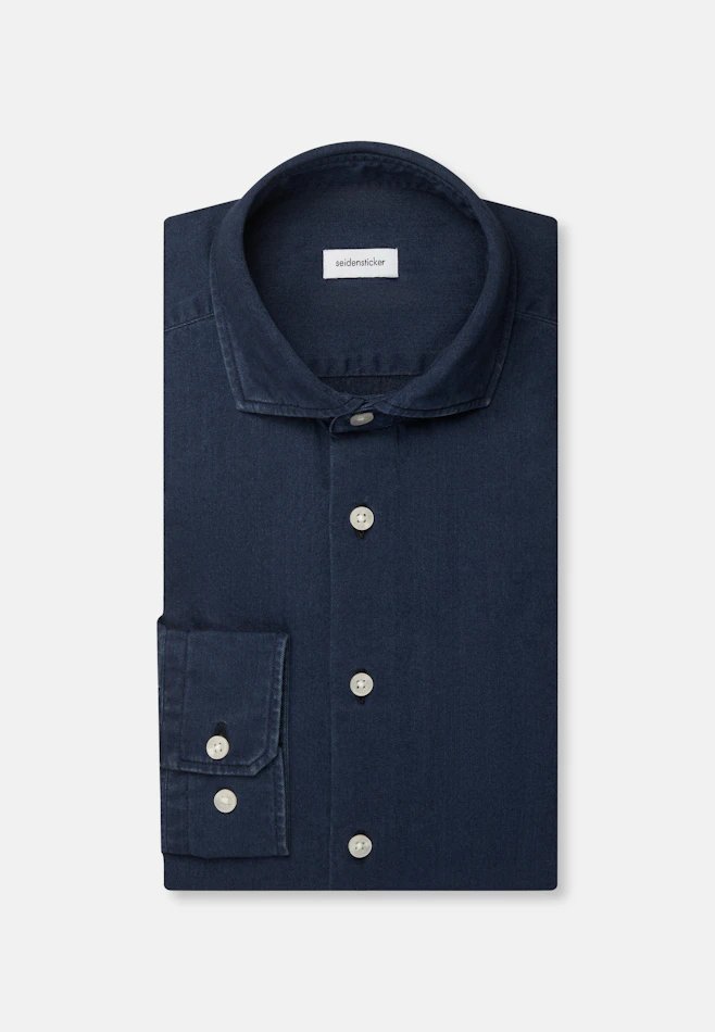 Regular Denim shirt Denim in Dark Blue | Seidensticker online shop
