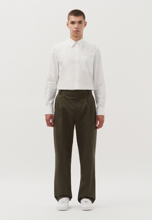 Oversized Pleated trousers Uni in Green |  Seidensticker Onlineshop
