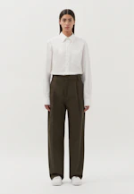 Oversized Pantalon à plis Uni in Vert |  Seidensticker Onlineshop