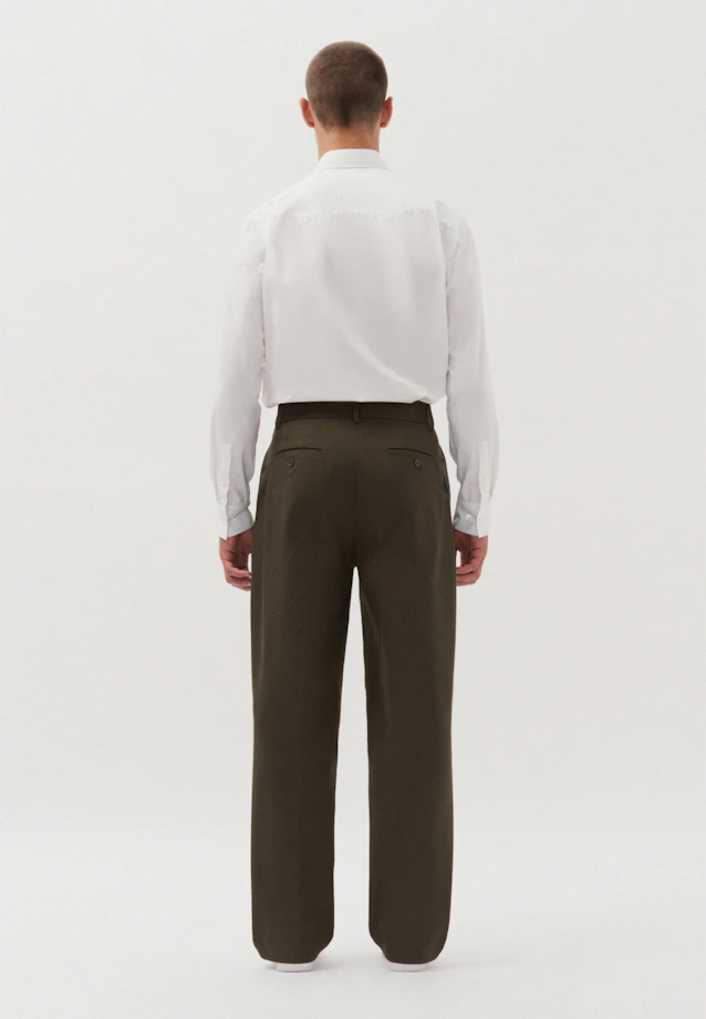 Oversized Pantalon à plis Uni in Vert |  Seidensticker Onlineshop