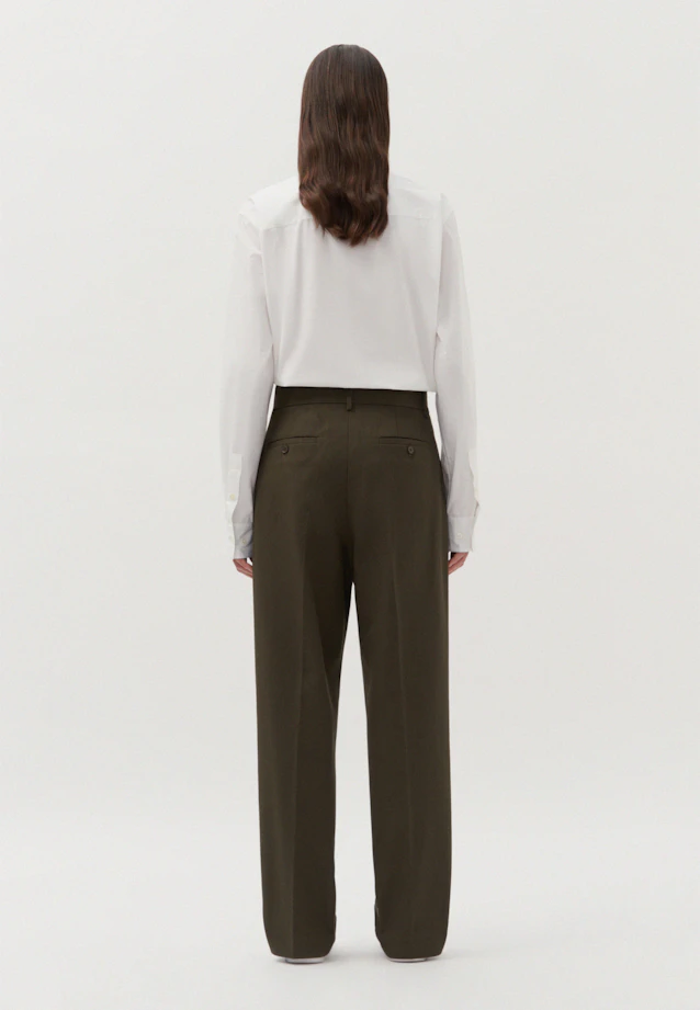 Oversized Pantalon à plis Uni in Vert |  Seidensticker Onlineshop