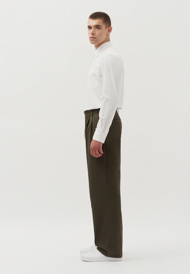 Oversized Pantalon à plis Uni in Vert |  Seidensticker Onlineshop