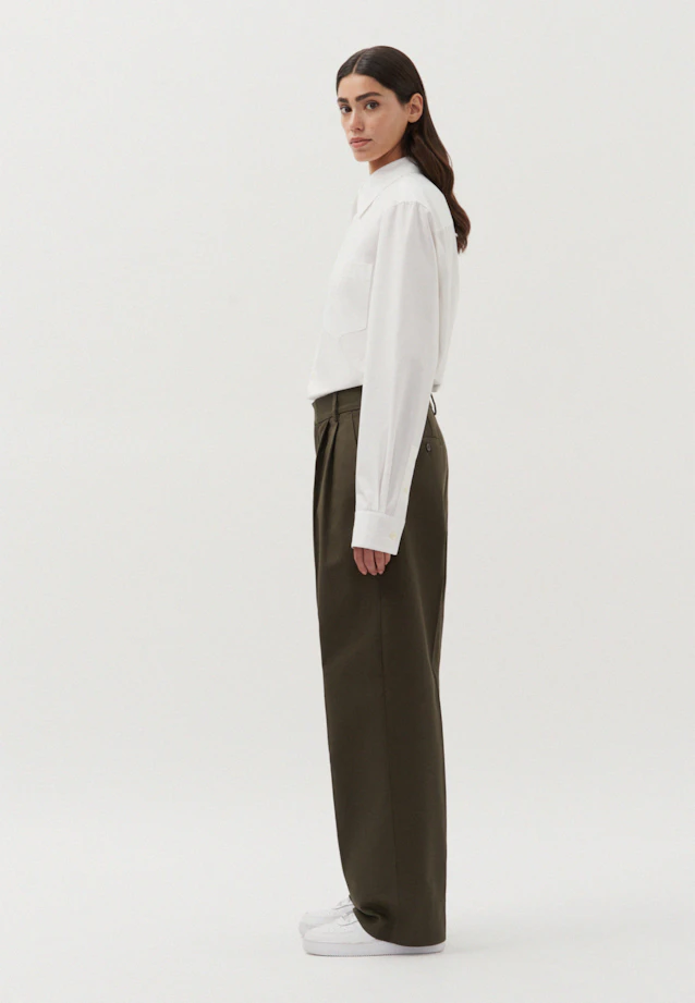 Oversized Pantalon à plis Uni in Vert |  Seidensticker Onlineshop