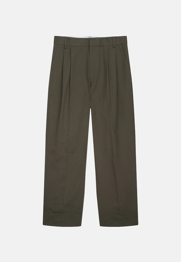 Oversized Pantalon à plis Uni in Vert |  Seidensticker Onlineshop
