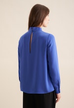 Blouse à col montant En crêpe in Bleu Moyen |  Seidensticker Onlineshop