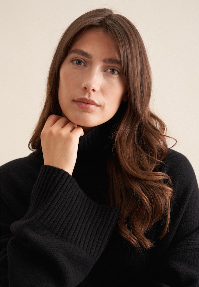 Polo neck Pullover in Black |  Seidensticker Onlineshop