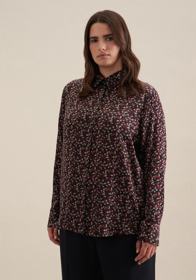 Hemdbluse Druck in Schwarz | Seidensticker Onlineshop