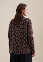 Grande taille Kraag Shirtblouse in Zwart |  Seidensticker Onlineshop