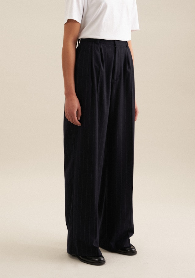 Regular Pantalons A Rayures in Bleu Foncé | Seidensticker Onlineshop