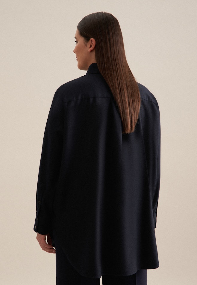 Grande taille Collar Long Blouse in Dark Blue | Seidensticker online shop