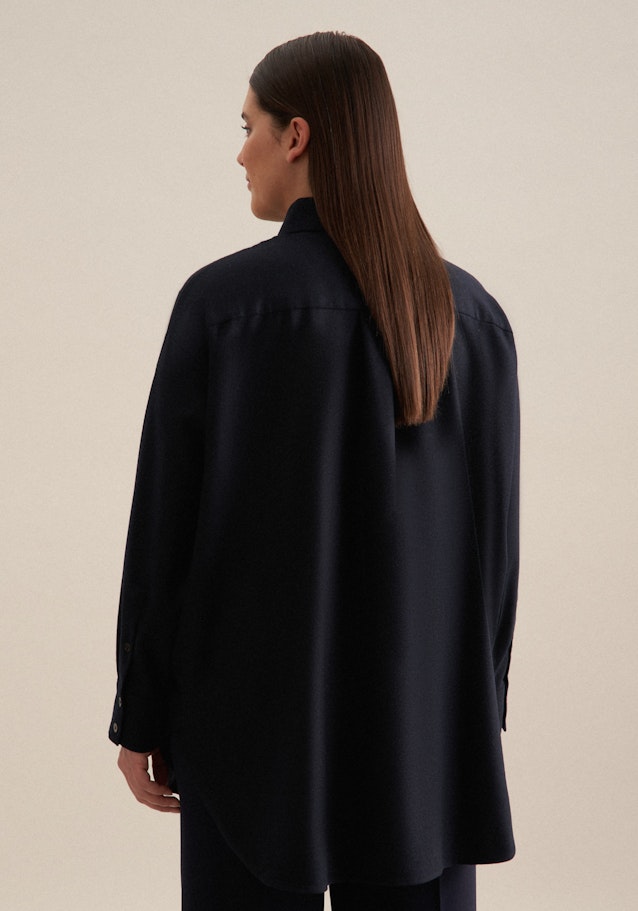 Longbluse uni Melange in Dunkelblau | Seidensticker Onlineshop