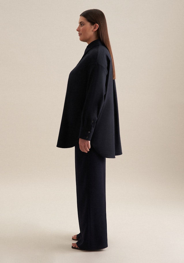 Longbluse uni Melange in Dunkelblau | Seidensticker Onlineshop