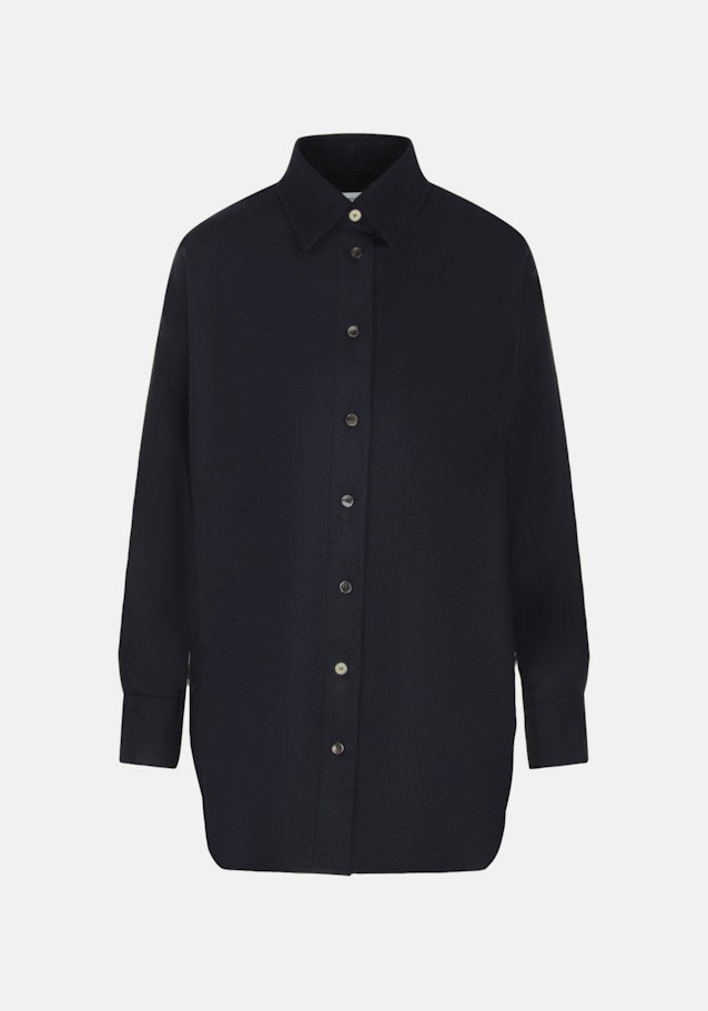 Longbluse uni Melange in Dunkelblau | Seidensticker Onlineshop