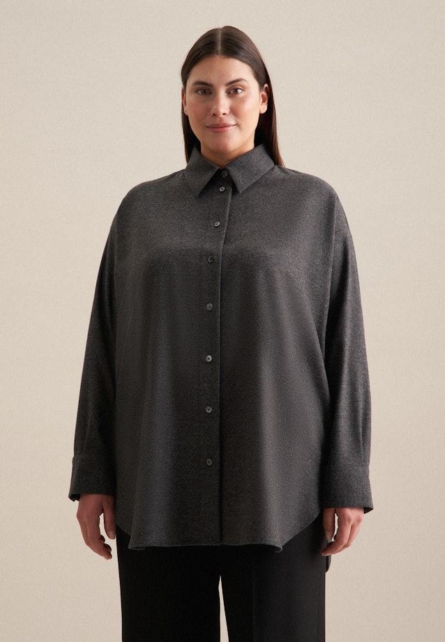 Grande taille Kraag Longblouse in Grijs |  Seidensticker Onlineshop