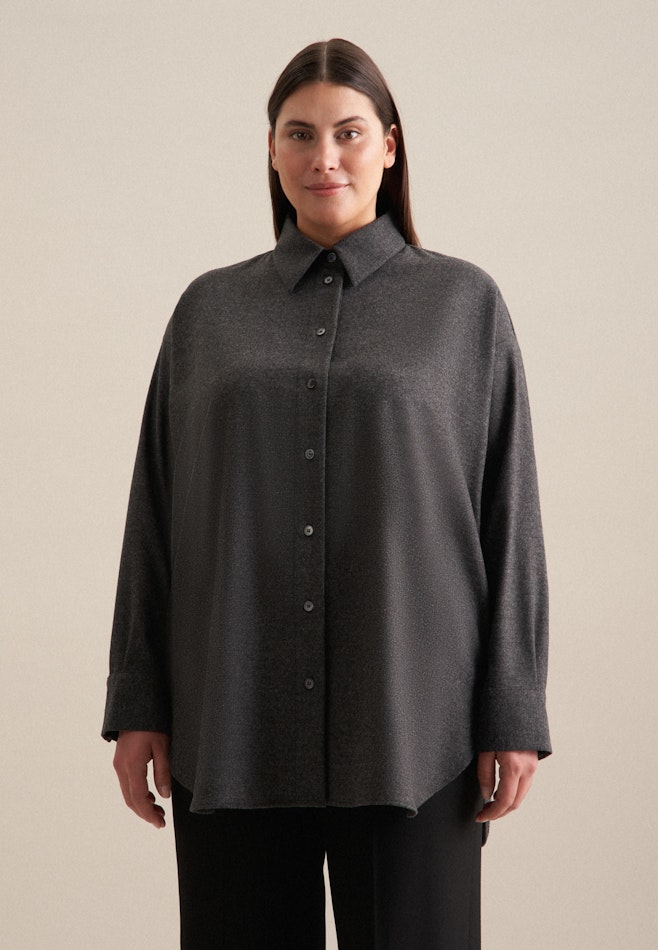 Grande taille Collar Long Blouse in Grey | Seidensticker online shop