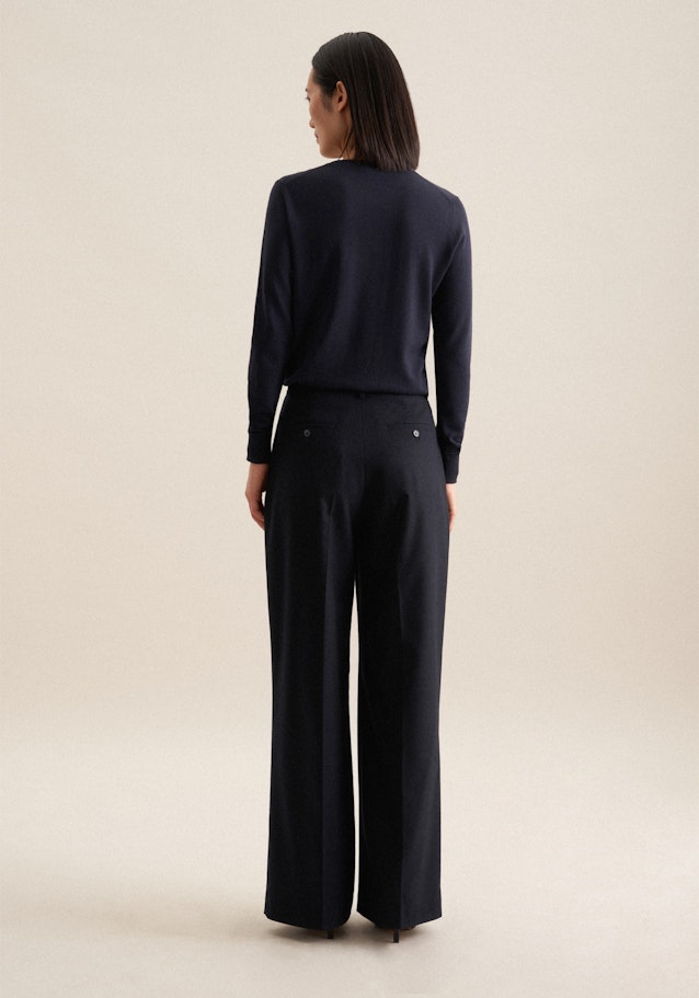 Regular Pantalons uni Melange in Bleu Foncé | Seidensticker Onlineshop