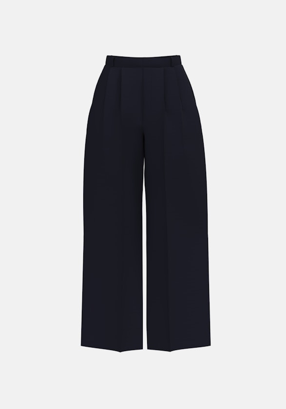 Regular Pantalons uni Melange in Bleu Foncé | Seidensticker Onlineshop